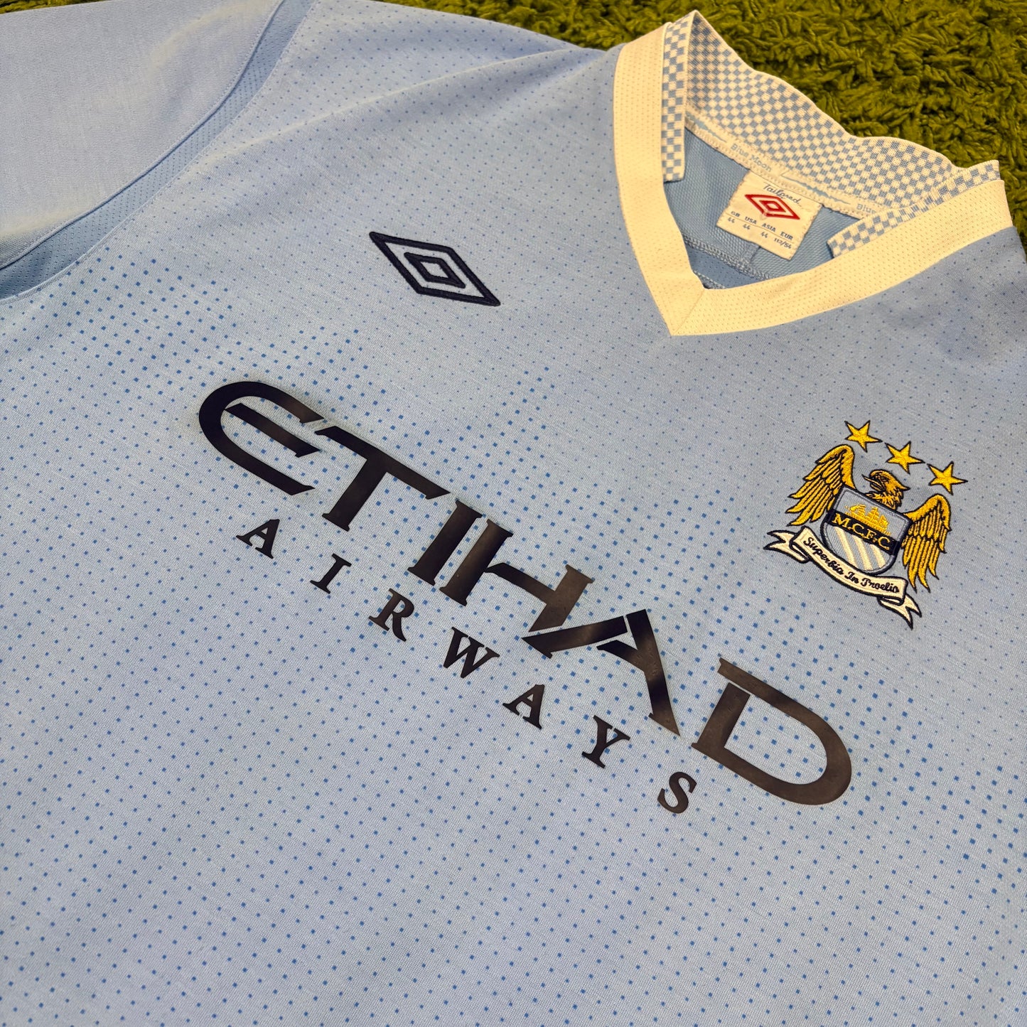 Umbro Manchester City Kun Agüero Trikot hell blau Größe XL 2011 2012