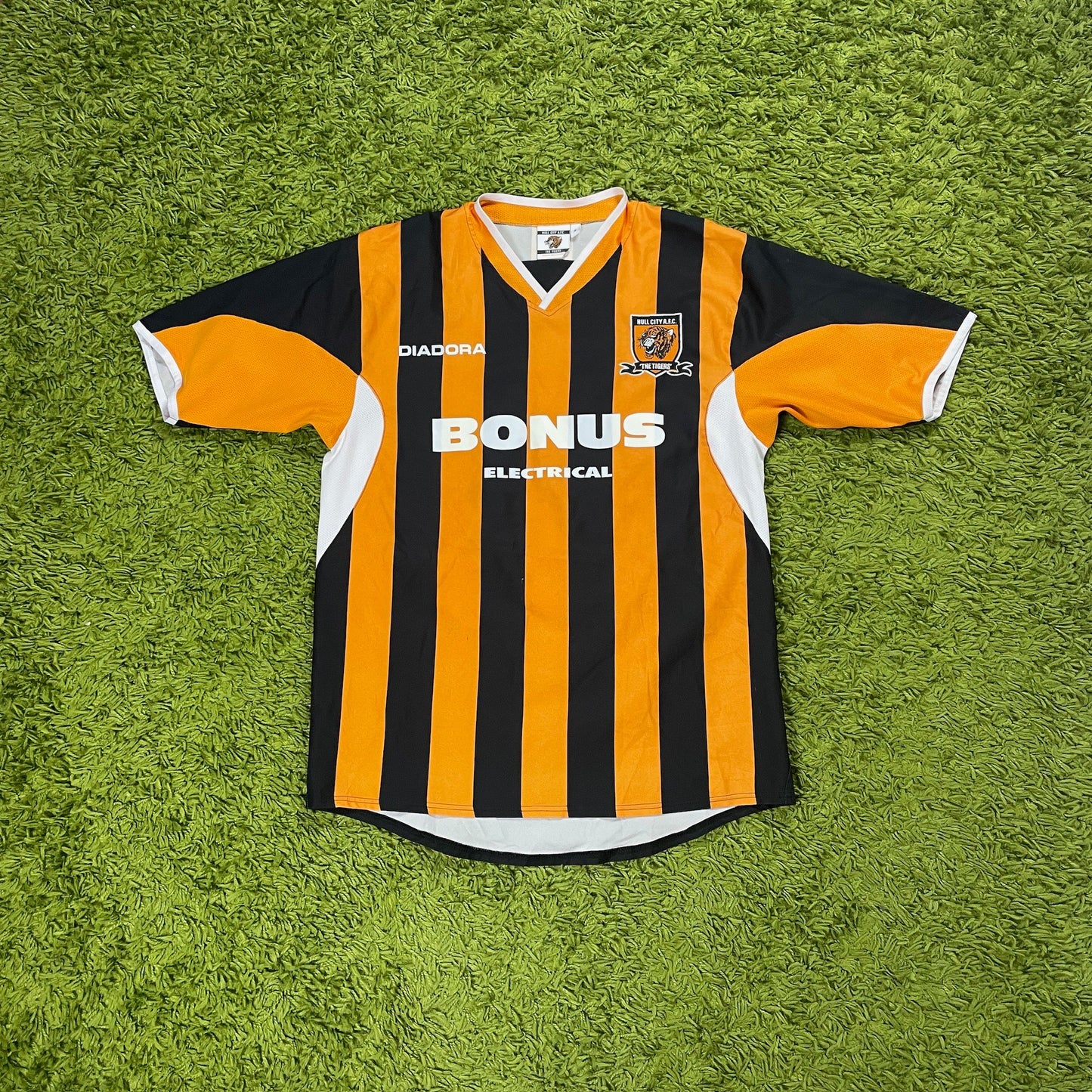 Diadora Hull City Trikot gelb schwarz Größe M 2005 2006