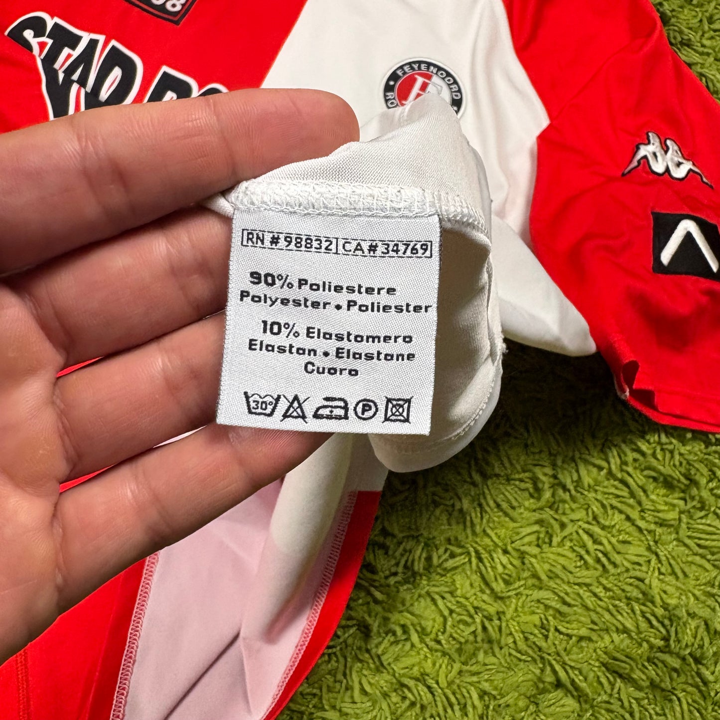 Kappa Feyenoord Rotterdam Trikot rot Weiß Größe L 2002 2003
