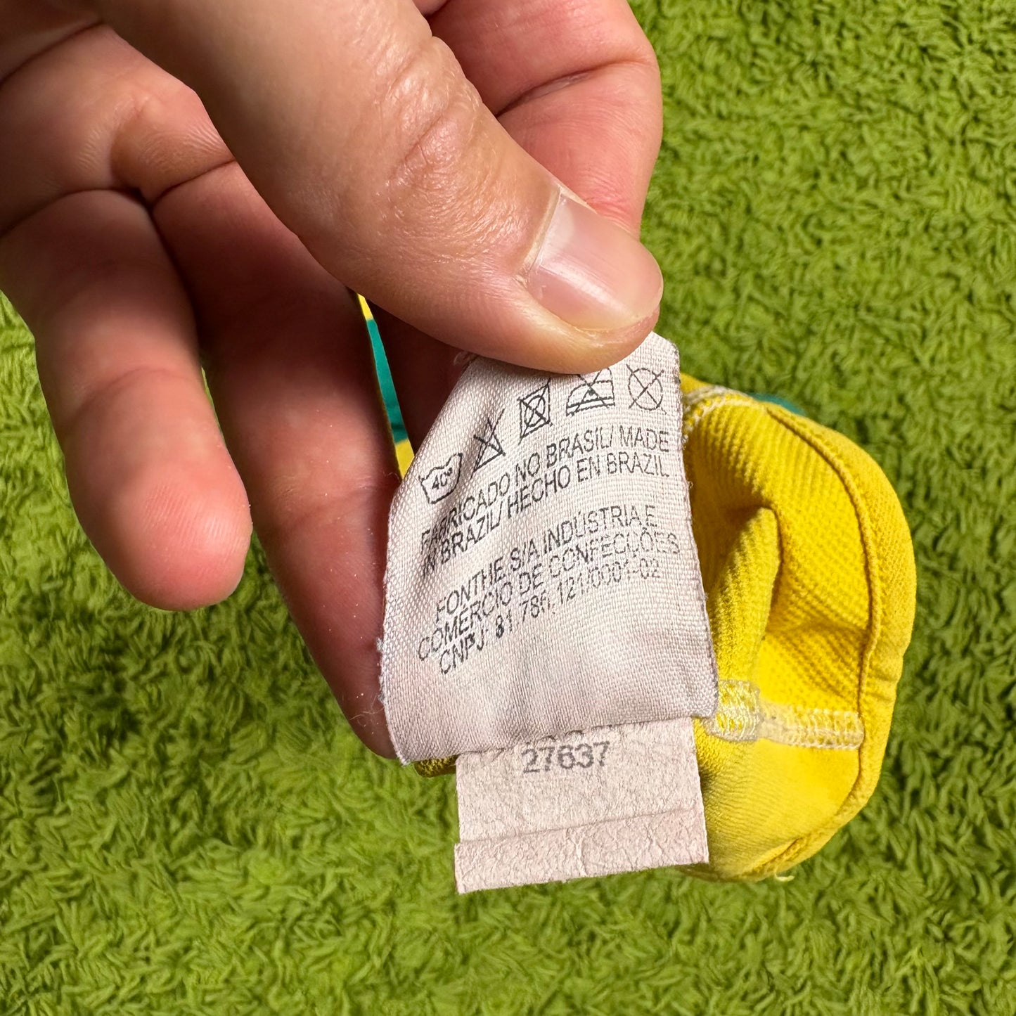 Kappa Brasilien Trikot t Shirt gelb Größe L