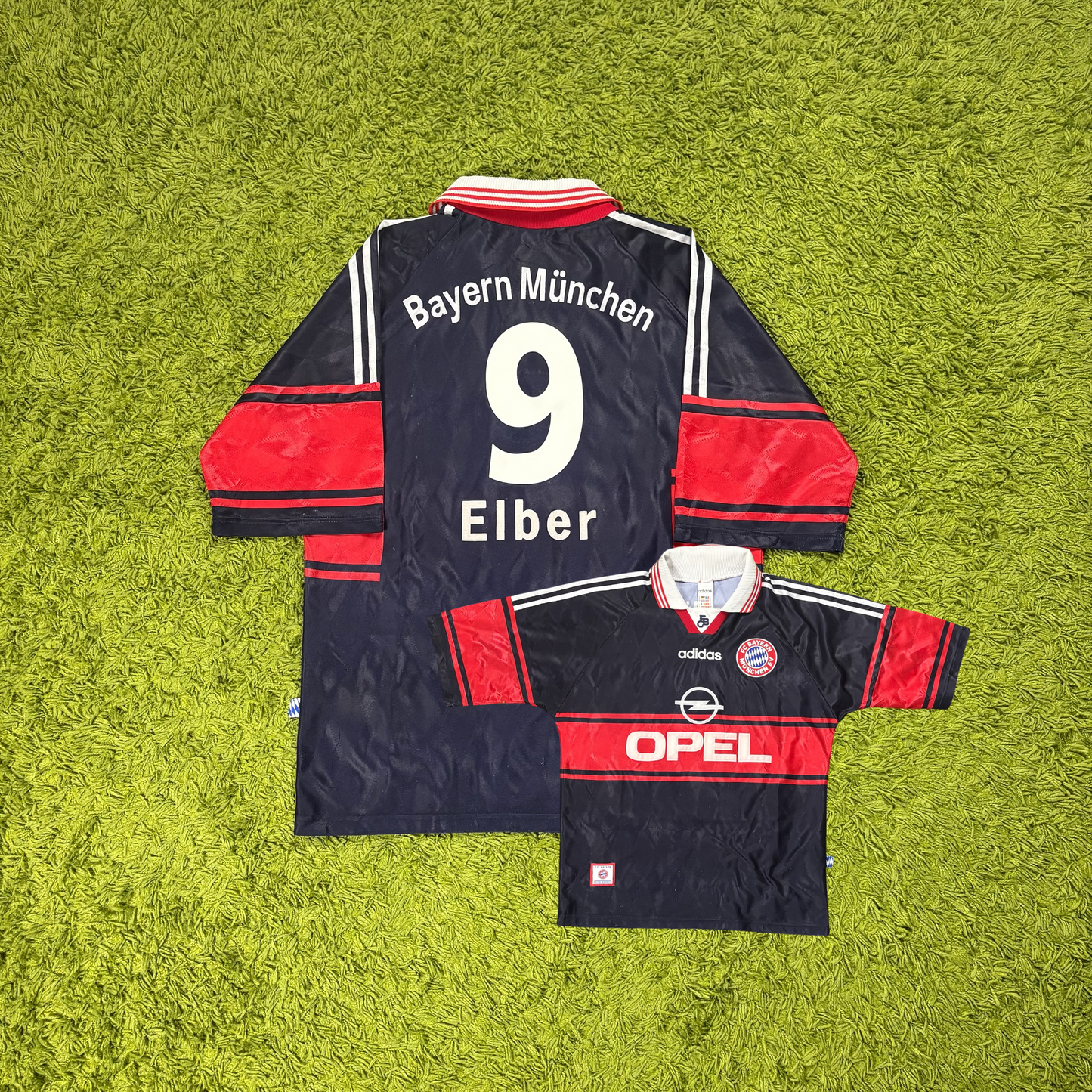 Adidas FC Bayern München Elber Trikot blau Größe M 1997 1998