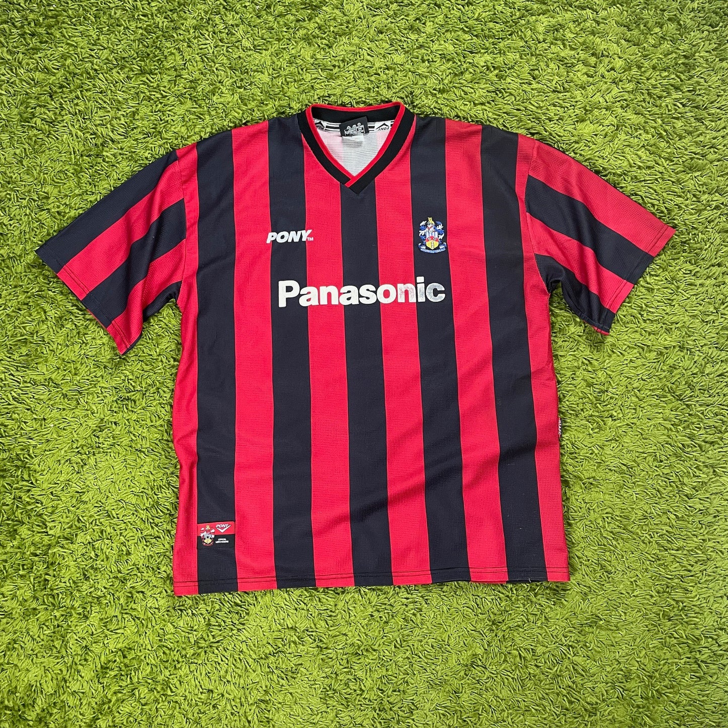 Pony Huddersfield Town Trikot schwarz rot Größe XL 1998 1999