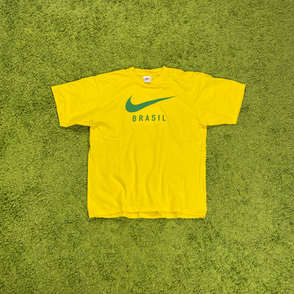 Nike Brasilien T Shirt gelb Größe L 2000er 90s