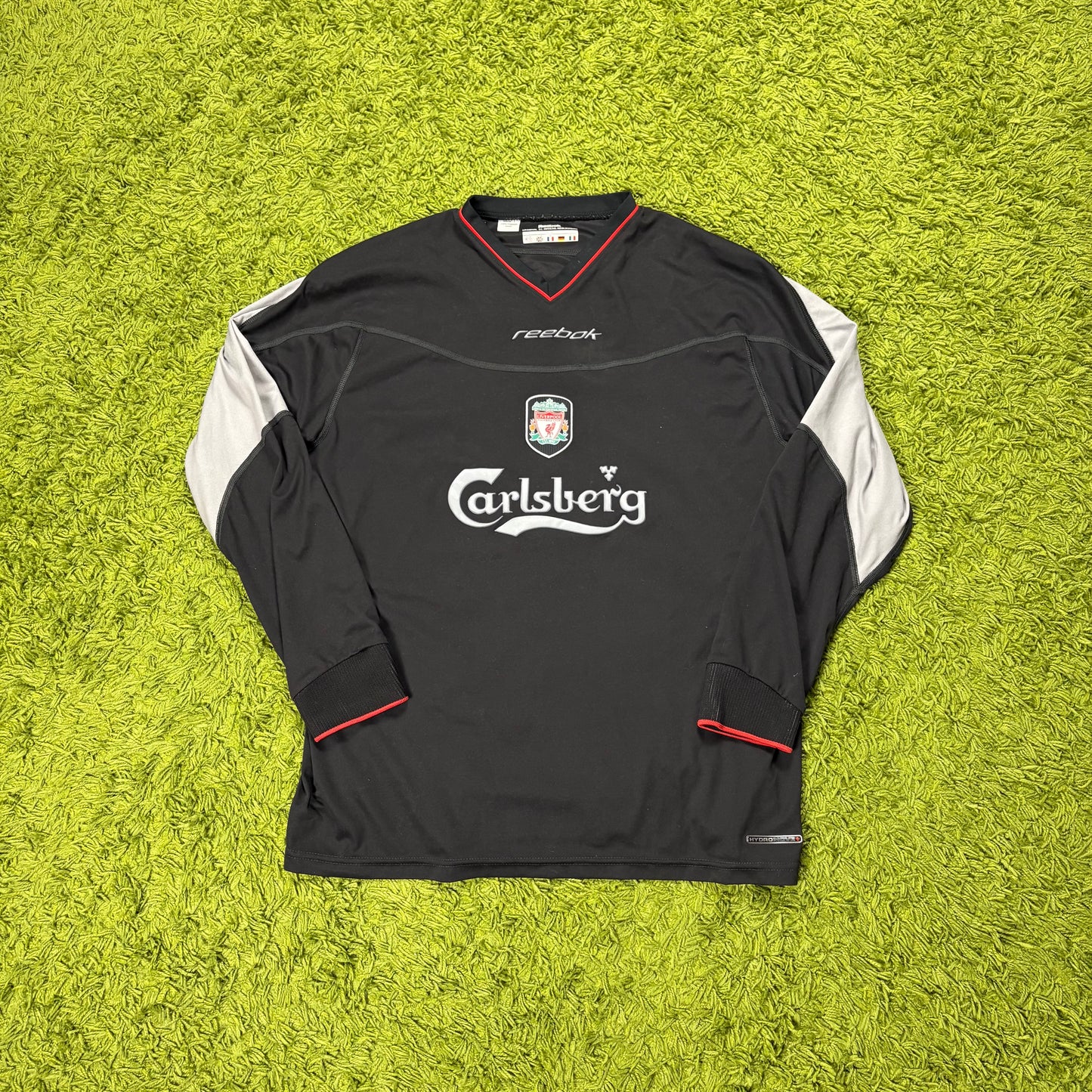 Reebok FC Liverpool Trikot Langarm grau schwarz Größe XL 2002 2004