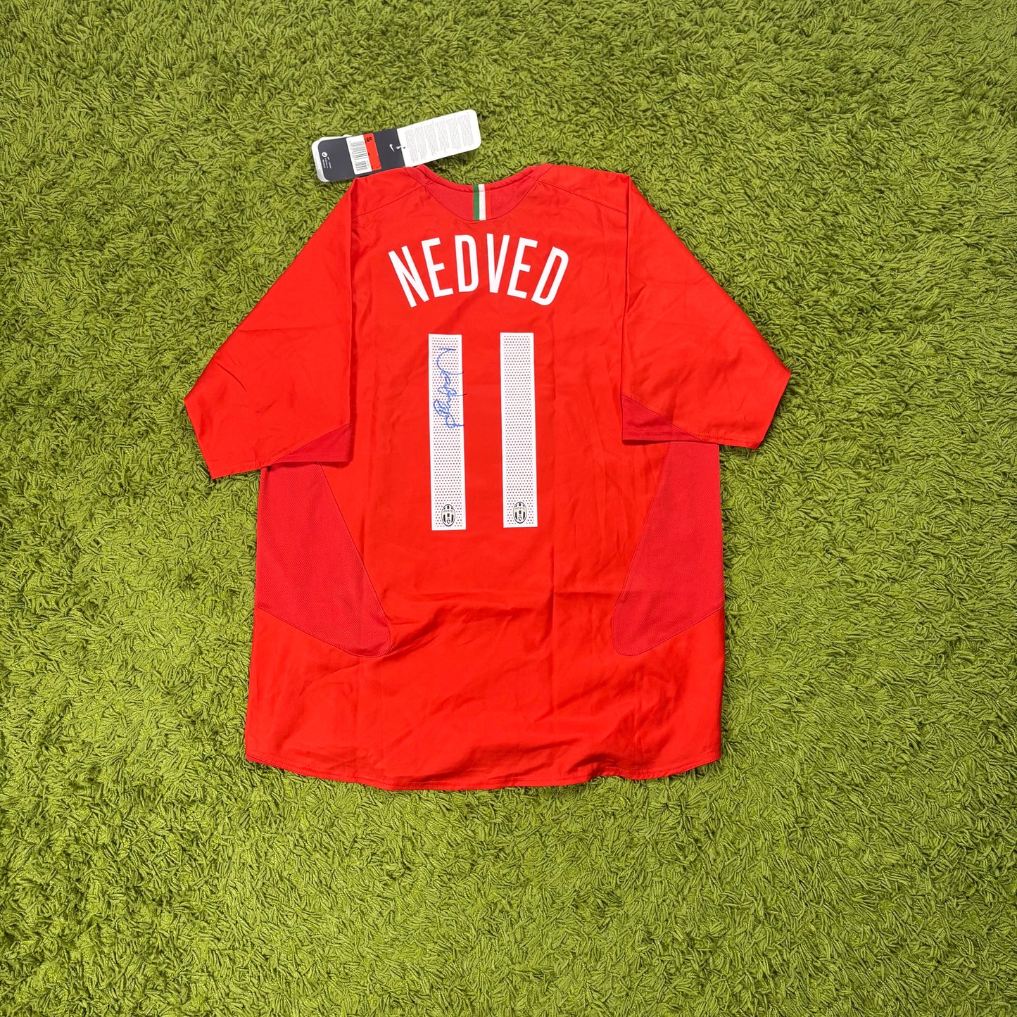 Nike Juventus Turin Nedved Trikot rot Größe L Neu Signiert 2005 2006