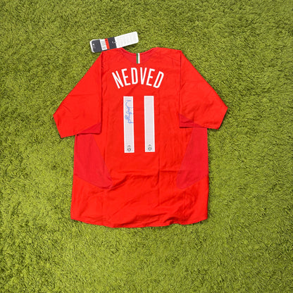 Nike Juventus Turin Nedved Trikot rot Größe L Neu Signiert 2005 2006