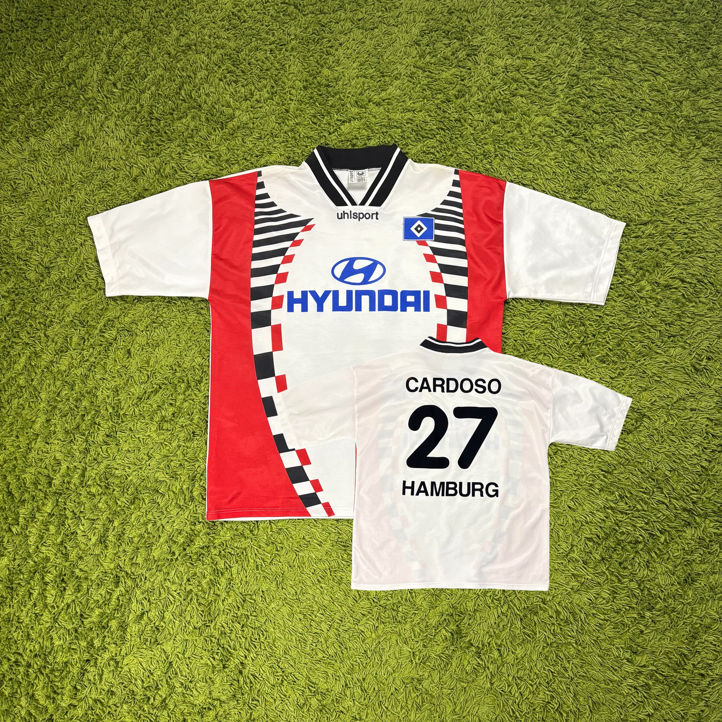 Uhlsport Hamburger SV HSV Cardoso Trikot Weiß Größe XL 1996 1997