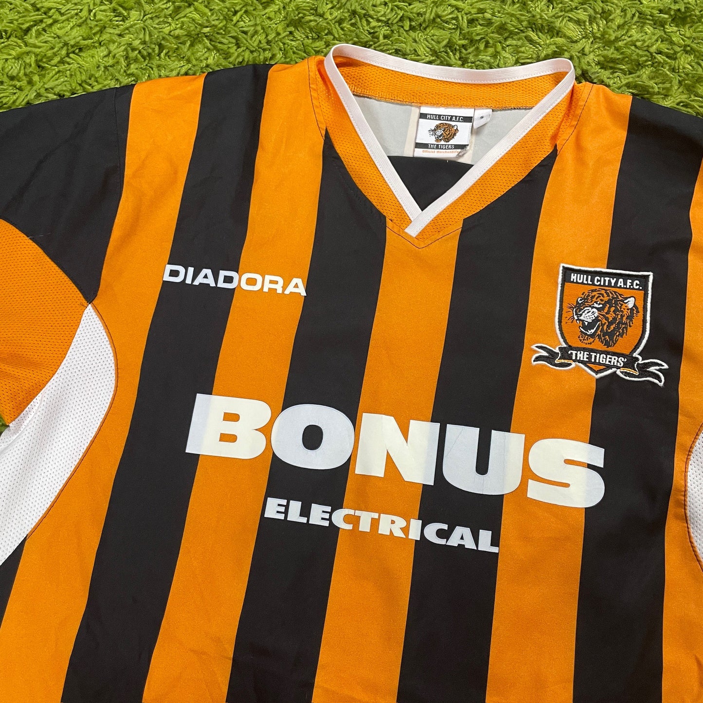 Diadora Hull City Trikot gelb schwarz Größe M 2005 2006