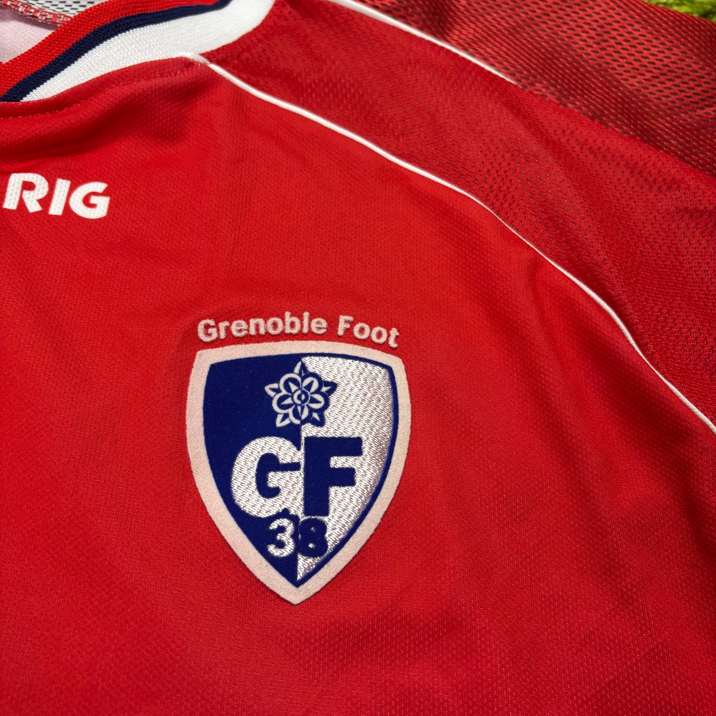 Duarig Grenoble Foot 38 André matchworn Trikot rot Größe XXL 2003 2004