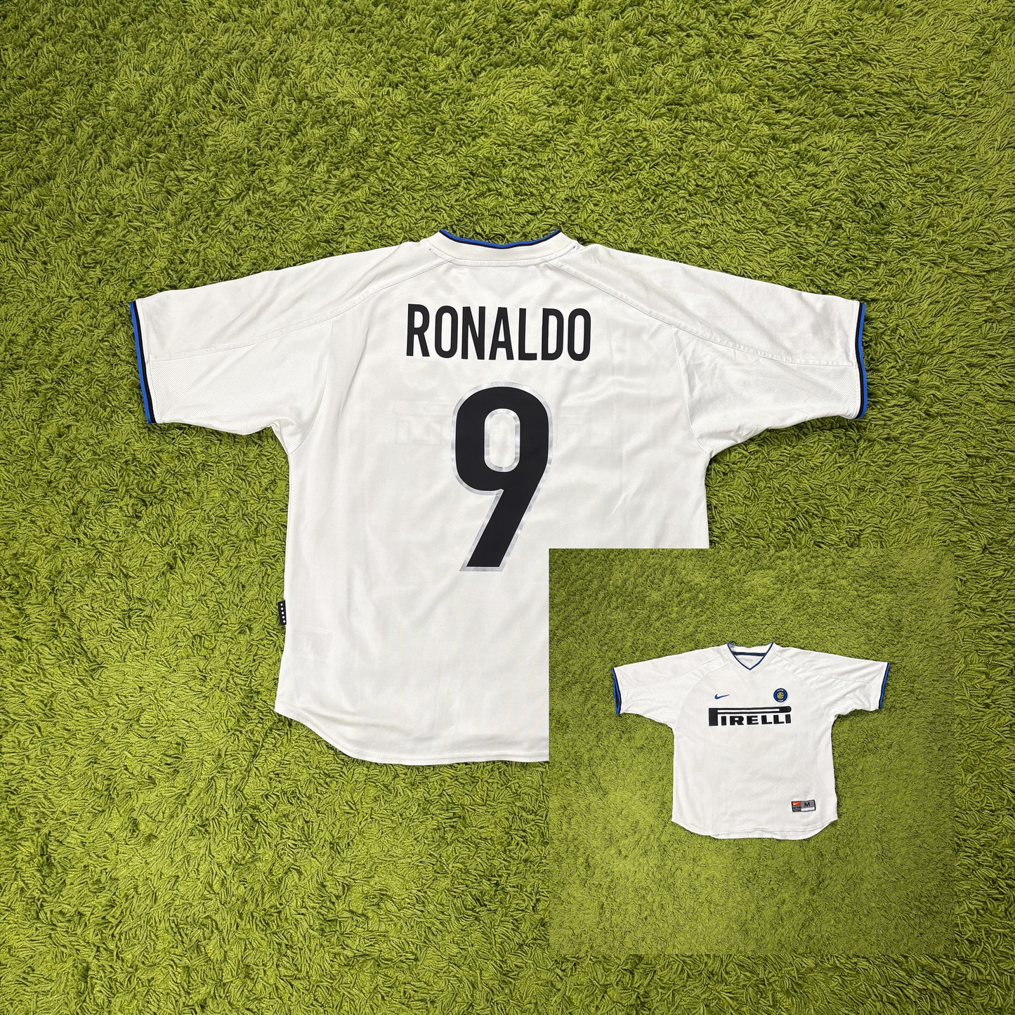 Nike Inter Mailand Milan Ronaldo R9 Trikot Weiß Größe M 1999 2000