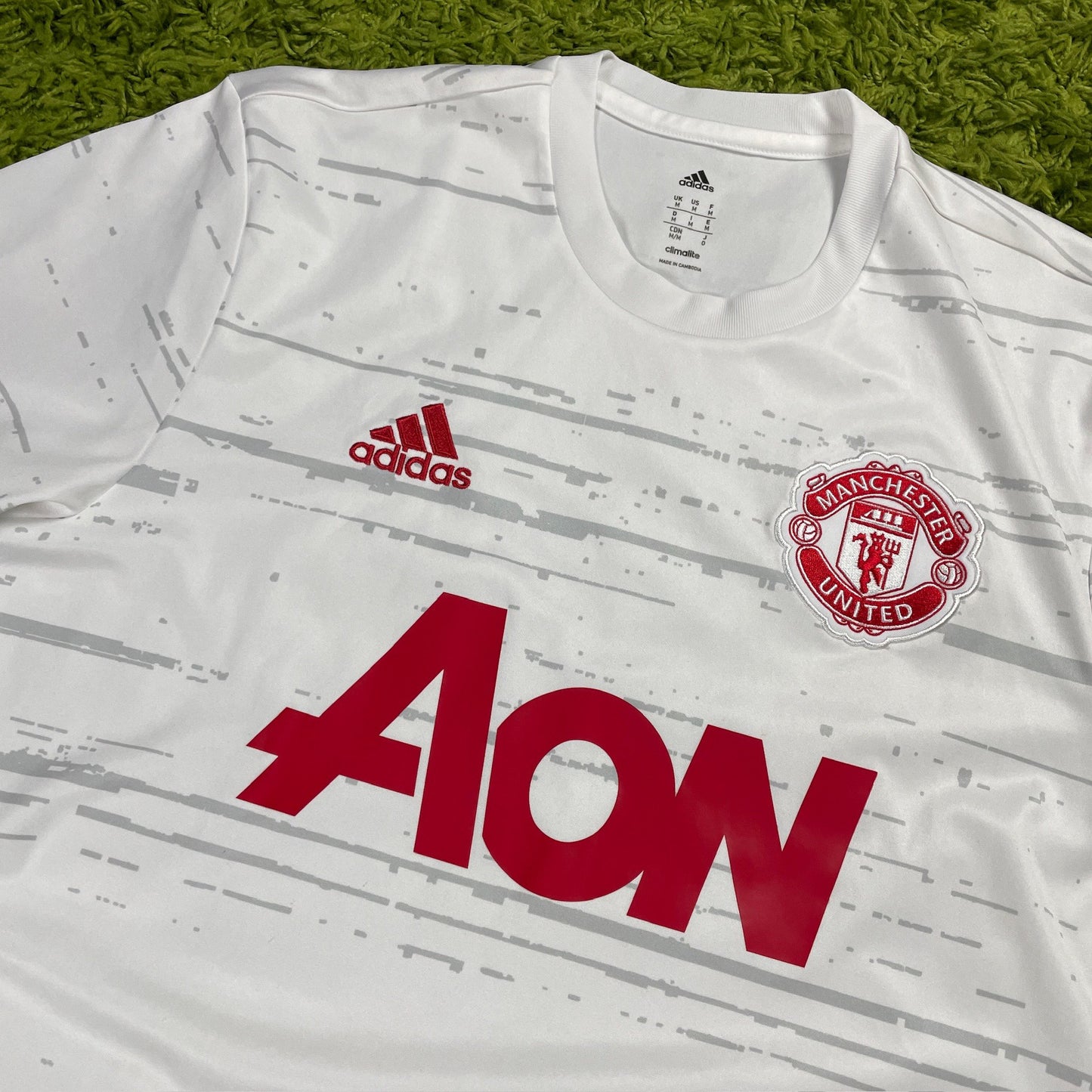 Adidas Manchester United Trikot weiß Trainingsshirt rot Größe M