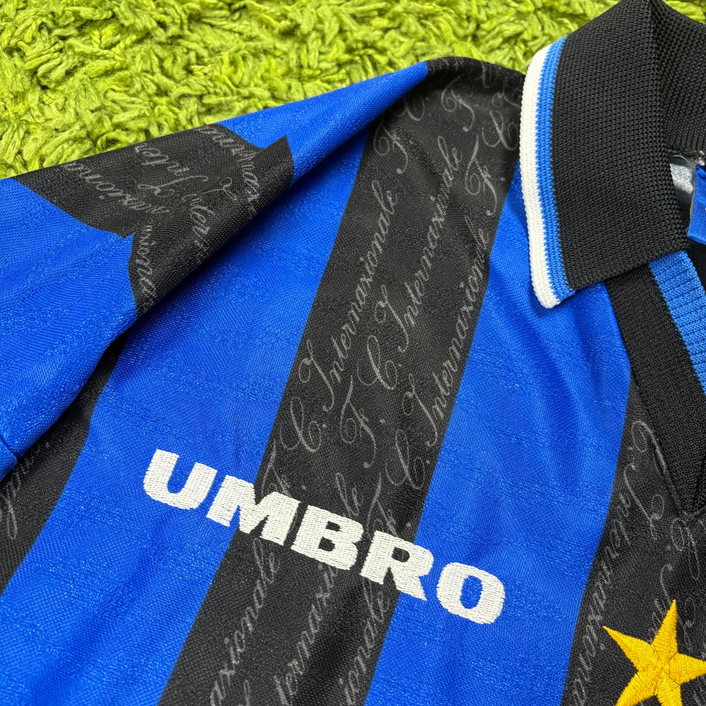 Umbro Inter Mailand Milan Ronaldo R10 Trikot blau schwarz Größe L 1997 1998