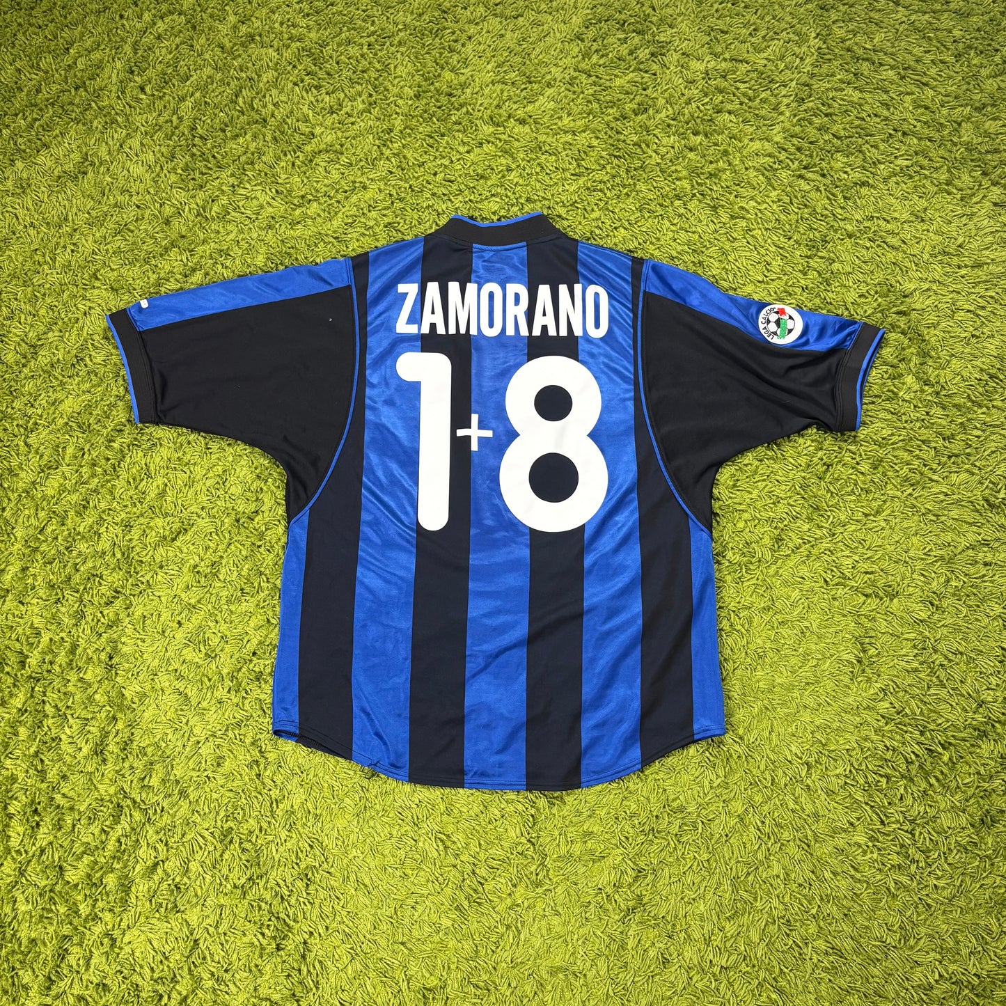 Nike Inter Mailand Milan Zamorano Trikot blau schwarz Größe L 2000 2001