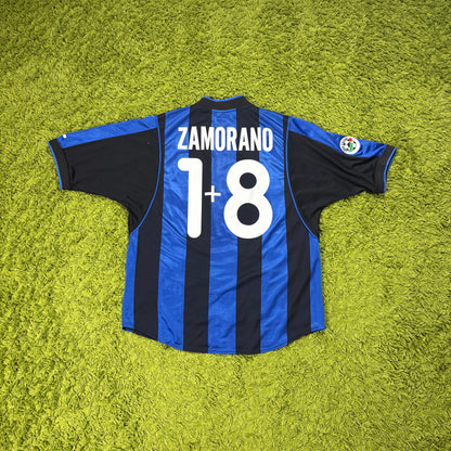 Nike Inter Mailand Milan Zamorano Trikot blau schwarz Größe L 2000 2001