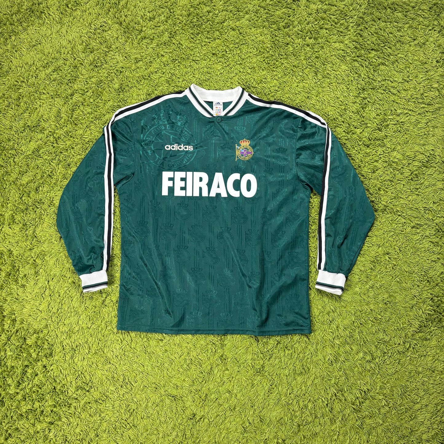 Adidas Deportivo La Coruna Scalomi Trikot Grün Größe XL Langarm 1999 2000