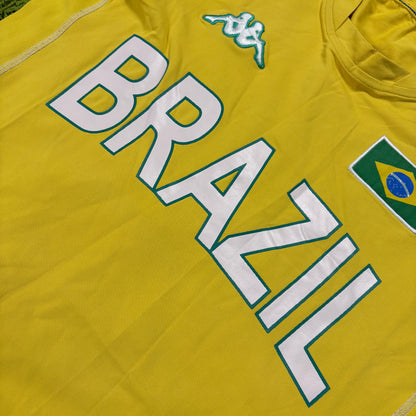 Kappa Brasilien Trikot t Shirt gelb Größe L