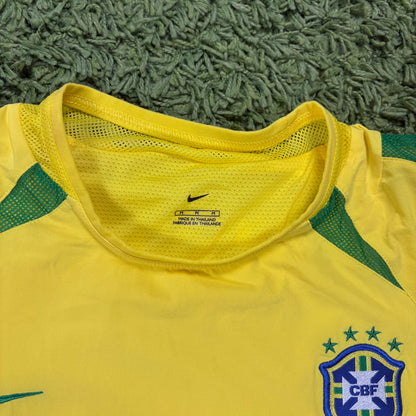 Nike Brasilien Ronaldo Trikot Gelb Größe M 2002 Player Version Spielertrikot