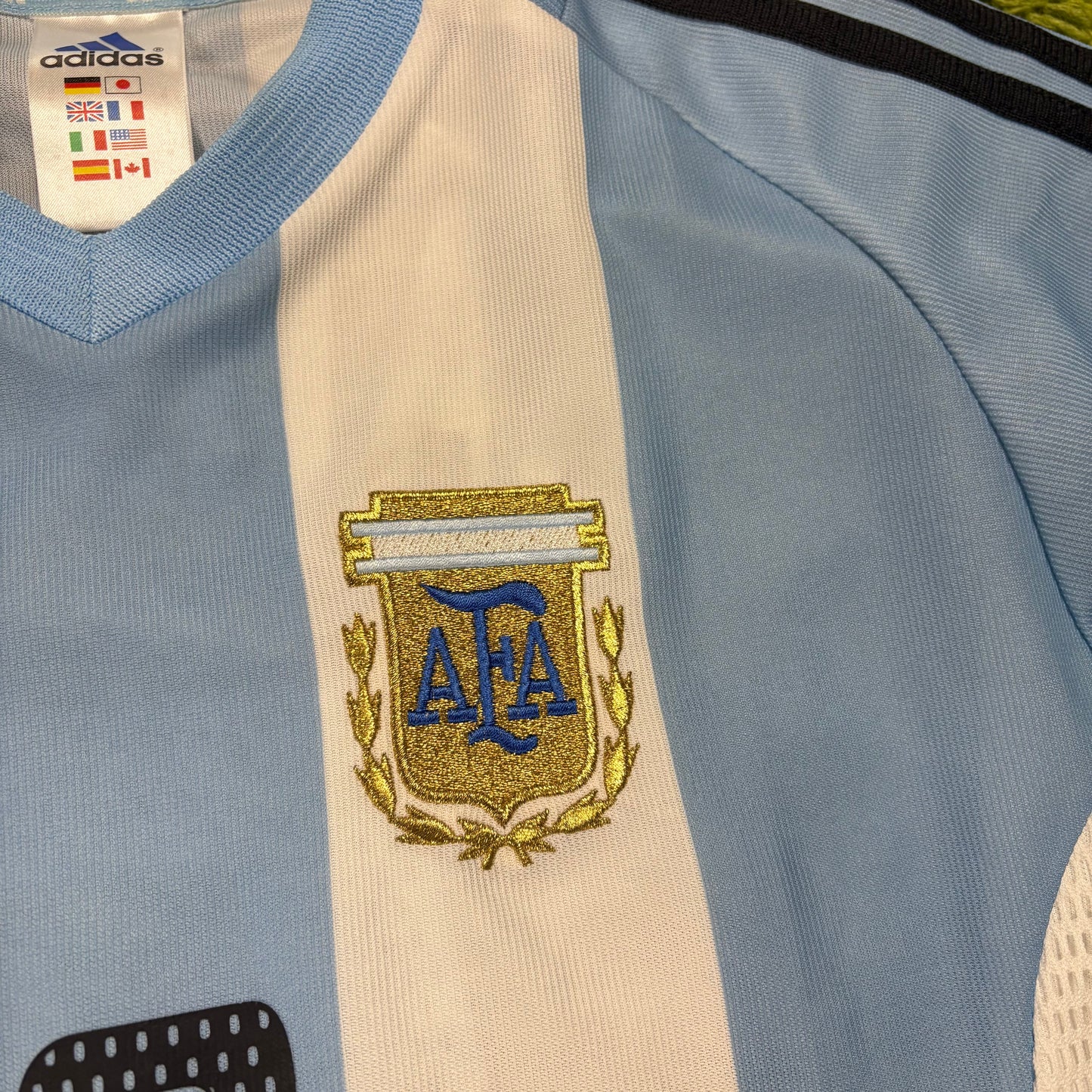 Adidas Argentinien Batistuta Trikot blau weiß Größe L 2002