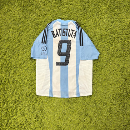 Adidas Argentinien Batistuta Trikot blau weiß Größe L 2002