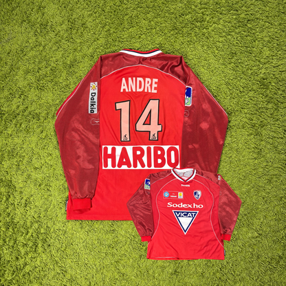 Duarig Grenoble Foot 38 André matchworn Trikot rot Größe XXL 2003 2004