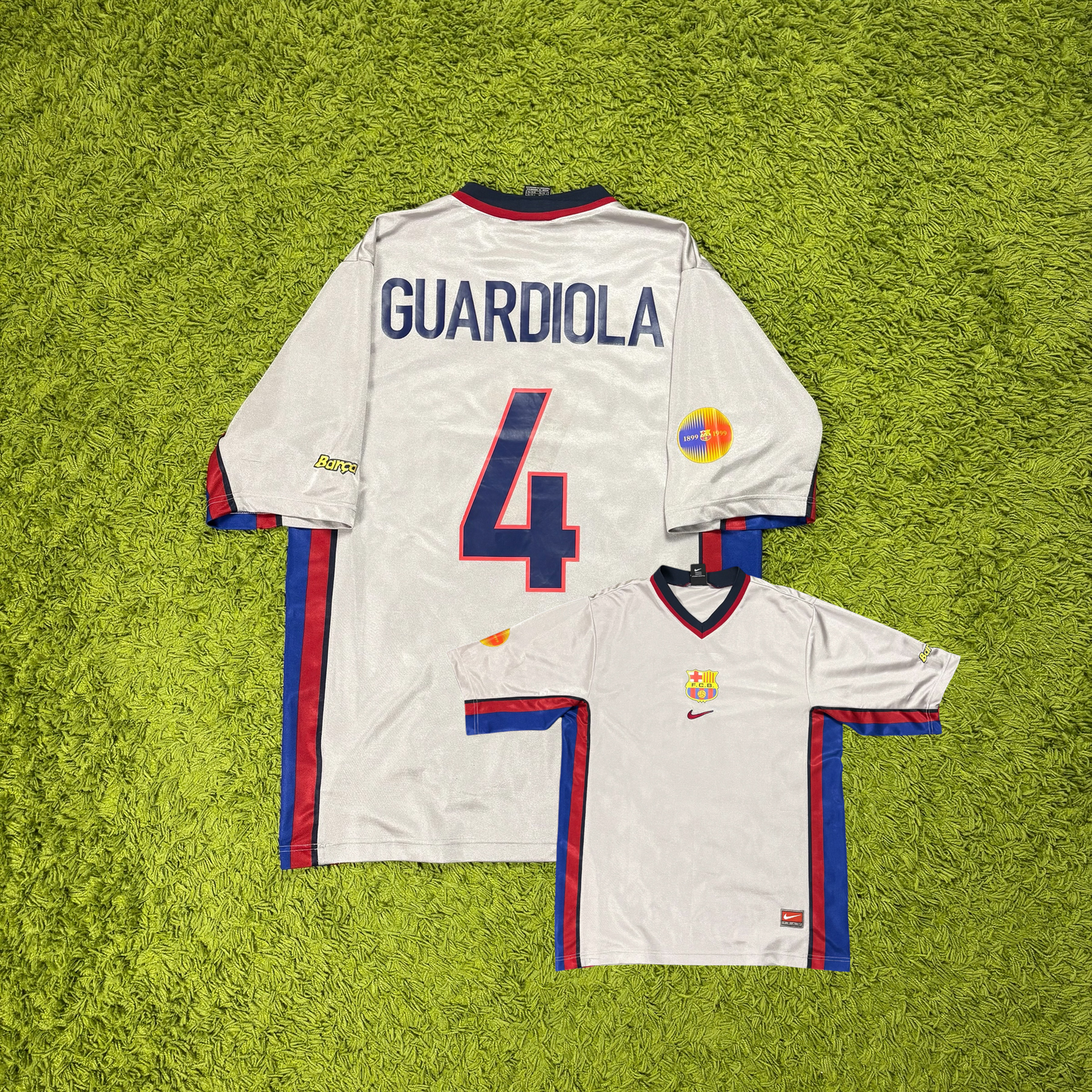Nike FC Barcelona Guardiola Trikot grau Größe L 1999 2001