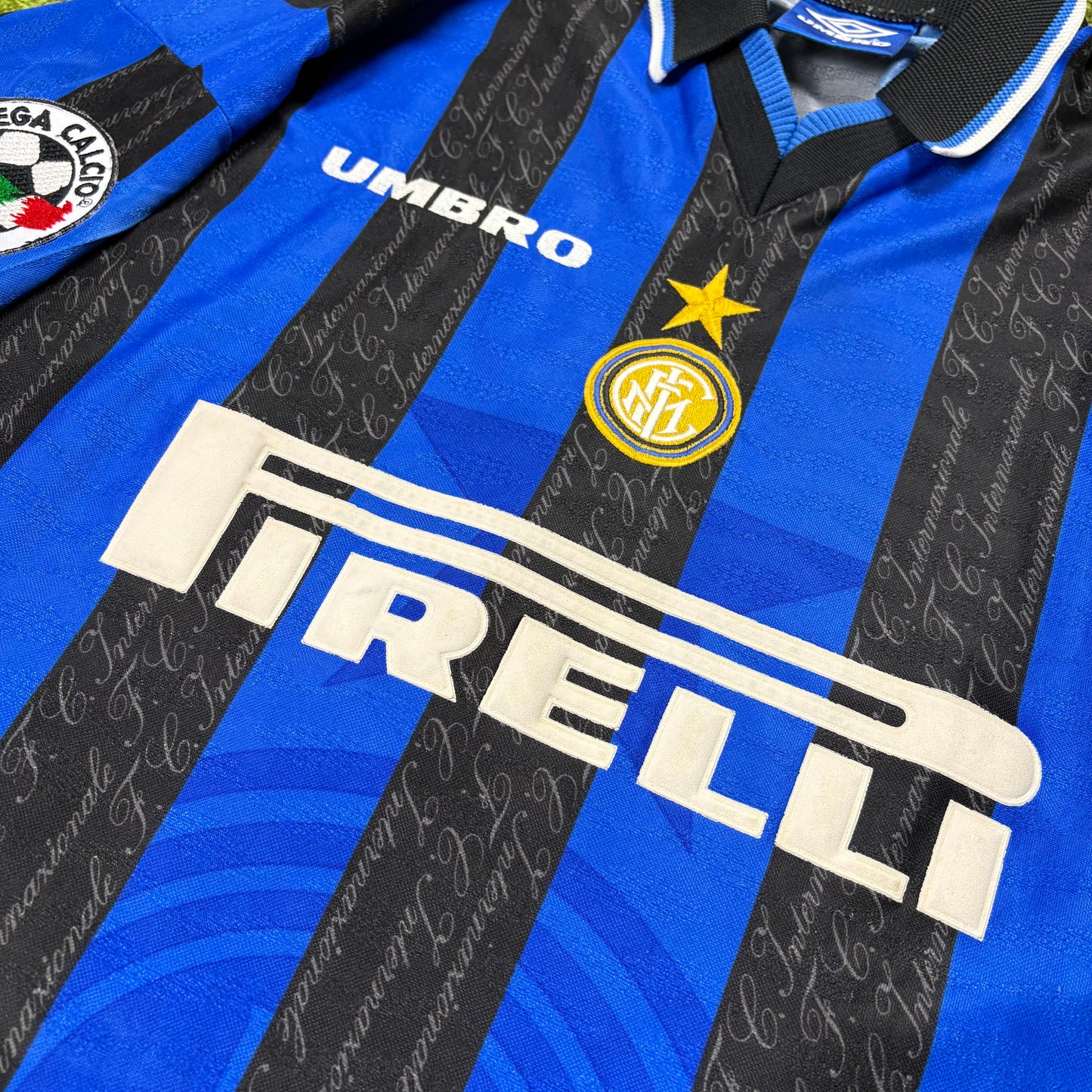 Umbro Inter Mailand Milan Ronaldo R10 Trikot blau schwarz Größe L 1997 1998