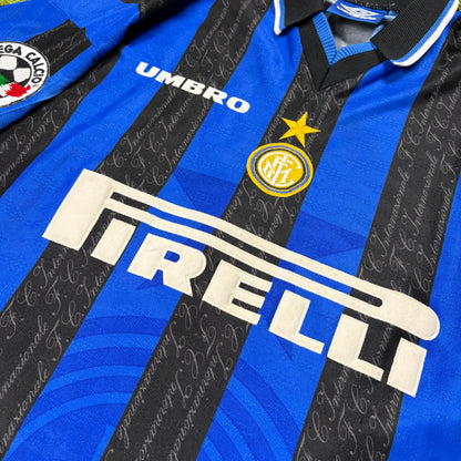 Umbro Inter Mailand Milan Ronaldo R10 Trikot blau schwarz Größe L 1997 1998