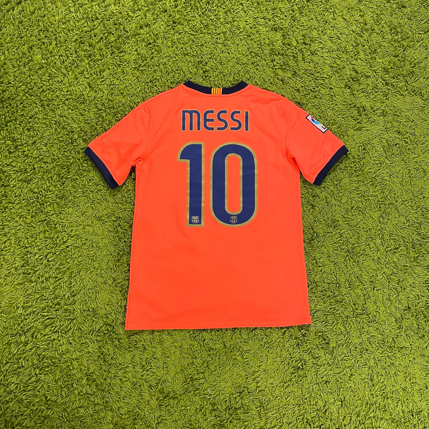 Nike FC Barcelona Trikot Messi orange Größe YXL -> S 2009 2010