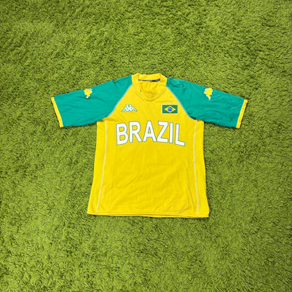 Kappa Brasilien Trikot t Shirt gelb Größe L