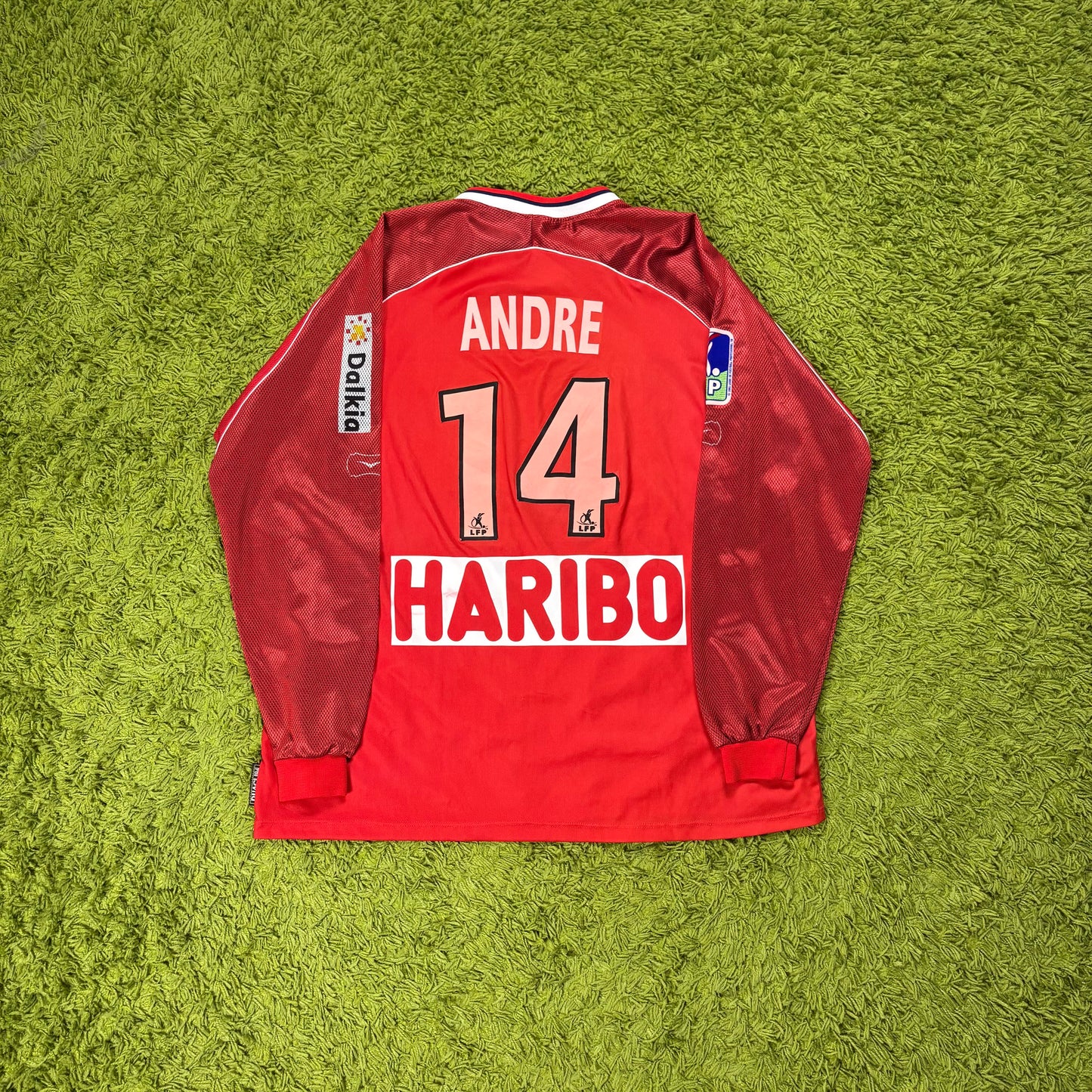 Duarig Grenoble Foot 38 André matchworn Trikot rot Größe XXL 2003 2004