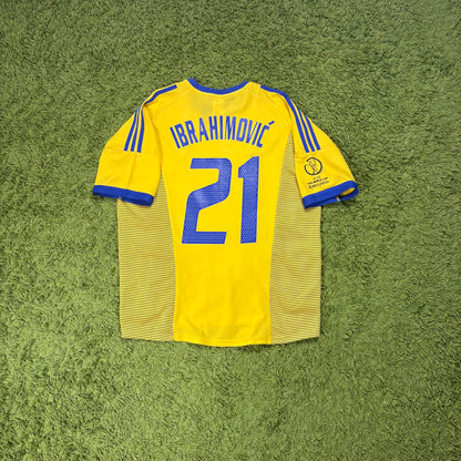Adidas Schweden Ibrahimovic Trikot Gelb Größe L 2002