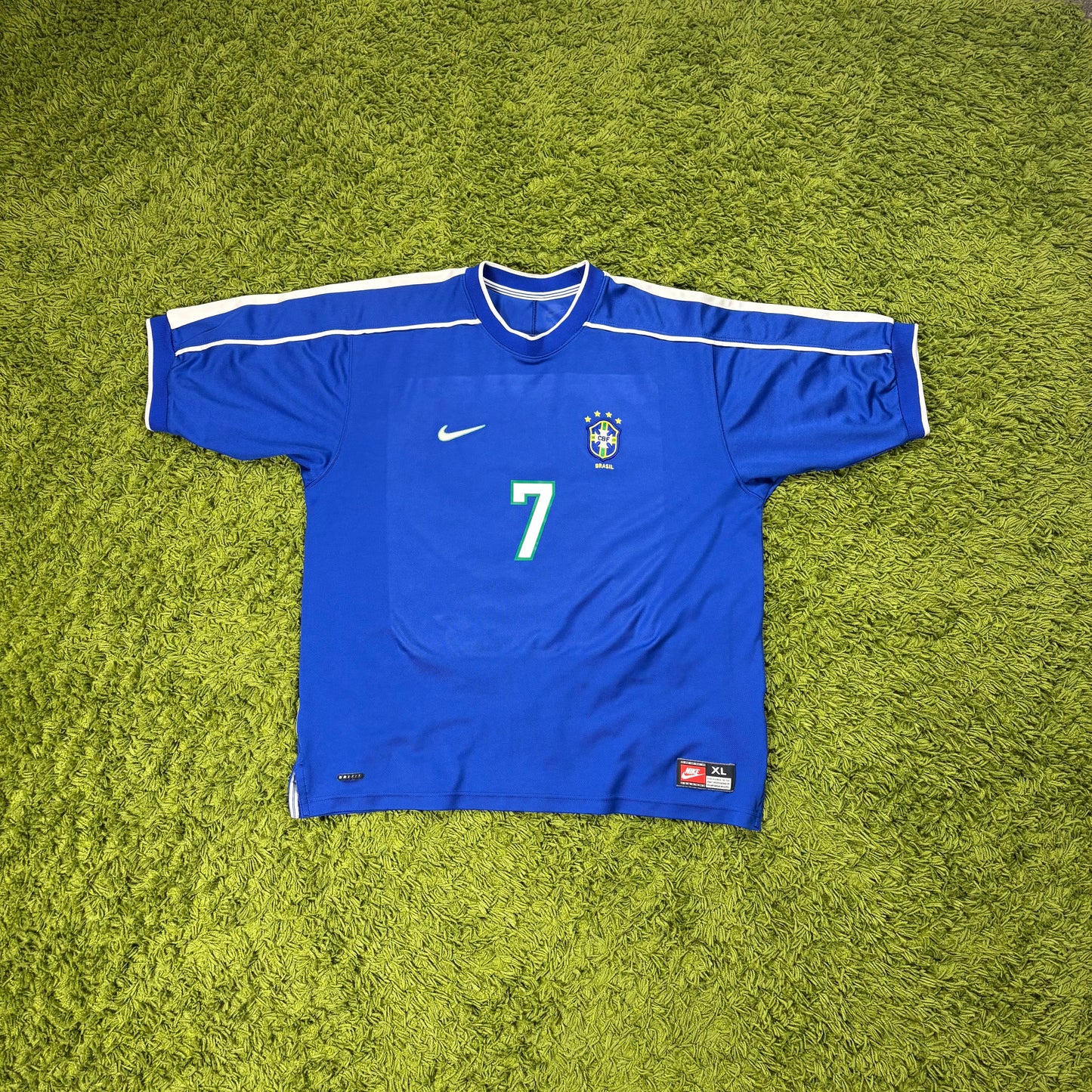 Nike Brasilien Ronaldo (Ronaldinho) Trikot blau Größe XL 1998