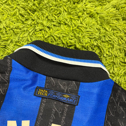 Umbro Inter Mailand Milan Ronaldo R10 Trikot blau schwarz Größe L 1997 1998