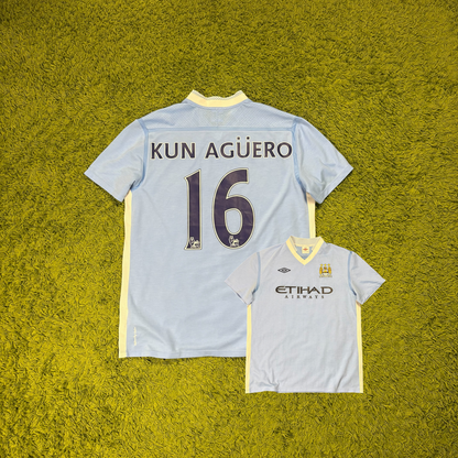 Umbro Manchester City Kun Agüero Trikot hell blau Größe XL 2011 2012