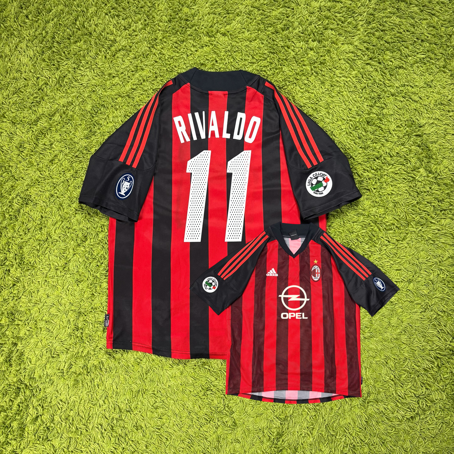 Adidas AC Mailand Milan Rivaldo Trikot rot schwarz Größe L 2002 2003