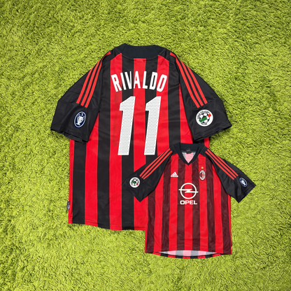 Adidas AC Mailand Milan Rivaldo Trikot rot schwarz Größe L 2002 2003