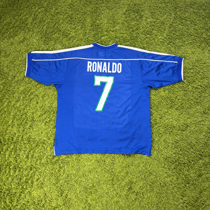 Nike Brasilien Ronaldo (Ronaldinho) Trikot blau Größe XL 1998