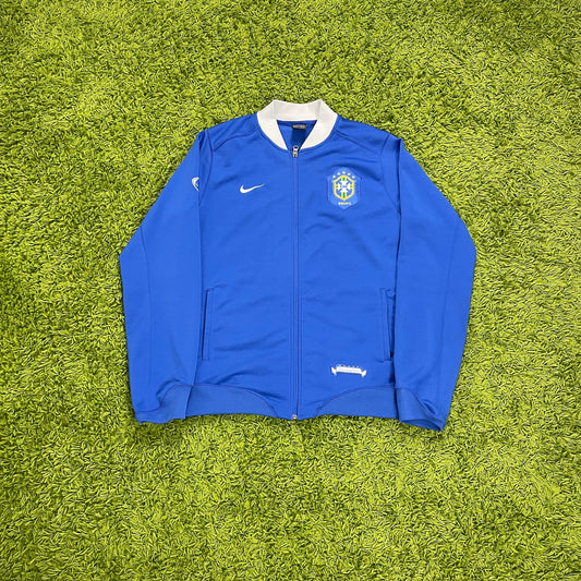 Nike Brasilien Jacke Trainingsjacke blau Größe XL Backprint